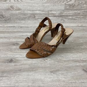Vintage Eclisse Braided Brown Leather Strap Sandal